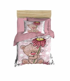 L'essentiel linge de maison PH119 Juego de Funda de Edredón Rosa, Blanco y Marrón